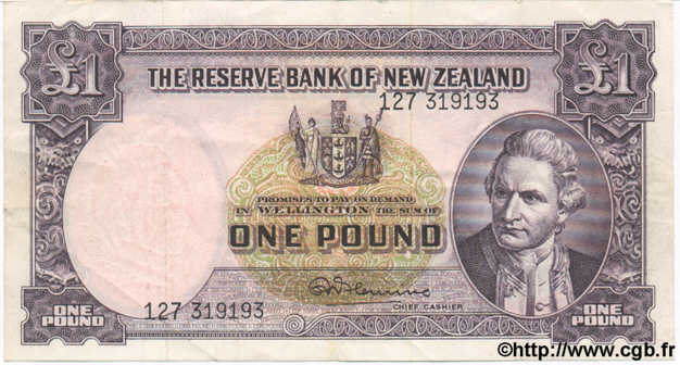 1 Pound  NOUVELLE-ZÉLANDE  1967 P.159d TTB