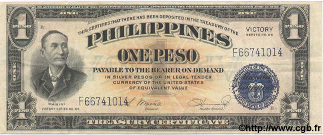 1 Peso  PHILIPPINES  1944 P.094 TTB+ à SUP