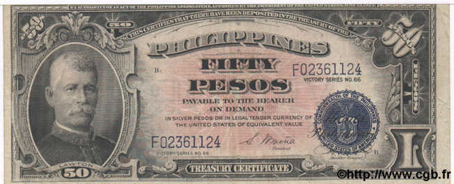 50 Pesos PHILIPPINES  1944 P.099a TTB