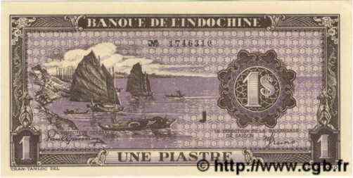 1 Piastre violet  INDOCHINE FRANÇAISE  1943 P.060 pr.NEUF