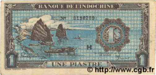 1 Piastre bleu INDOCHINE FRANÇAISE  1944 P.059b TTB