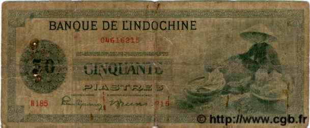 50 Piastres INDOCHINE FRANÇAISE  1945 P.077 B