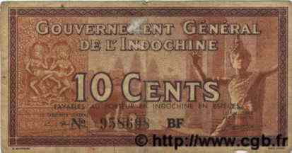 10 Cents INDOCHINE FRANÇAISE  1939 P.085c TB