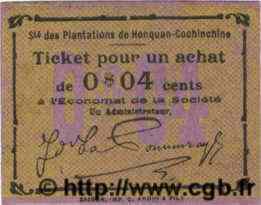 4 Cents avec signature au revers INDOCHINE FRANÇAISE  1920  NEUF