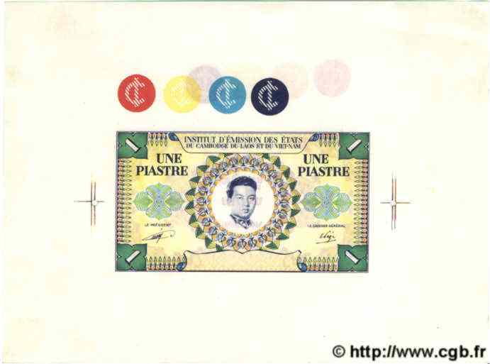1 Piastre - 1 Riel Épreuve FRENCH INDOCHINA  1952 P.093 AU