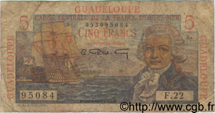 5 Francs Bougainville GUADELOUPE  1946 P.31 q.B