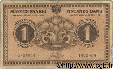 1 Markka FINLAND  1916 P.019 VG