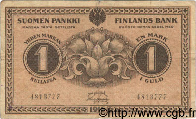 1 Markka FINNLAND  1916 P.019 SS