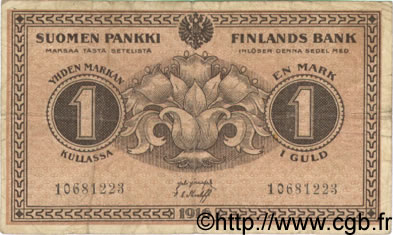 1 Markka FINLAND  1916 P.019 VF-
