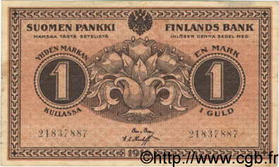 1 Markka FINLAND  1916 P.019G VF