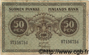 50 Pennia FINLANDIA  1918 P.034 RC+