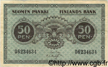 50 Pennia FINLAND  1918 P.034 VF
