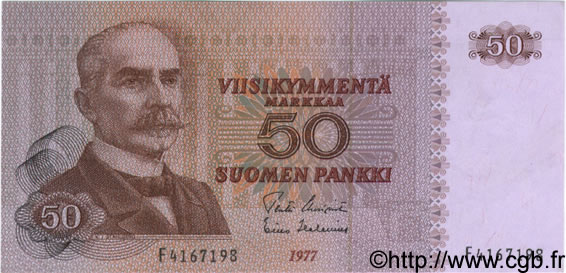 50 Markkaa FINLAND  1977 P.108a AU