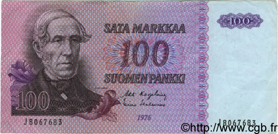 100 Markkaa FINLANDIA  1976 P.109a BB