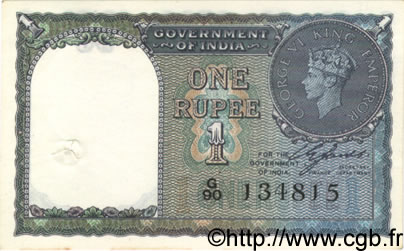 1 Rupee INDIA
  1940 P.025a EBC