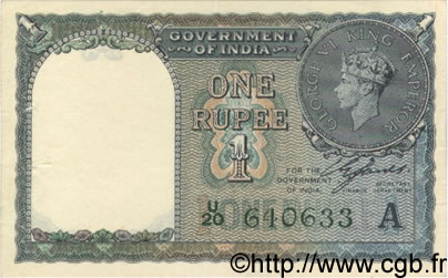 1 Rupee INDIA
  1940 P.025d MBC+