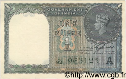 1 Rupee INDIEN
  1940 P.025d fST