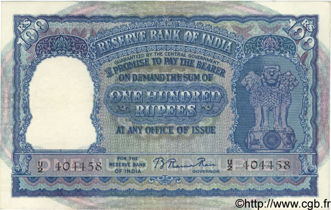 100 Rupees INDIA  1949 P.041b VF+