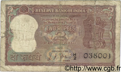 2 Rupees INDIA  1967 P.051b G