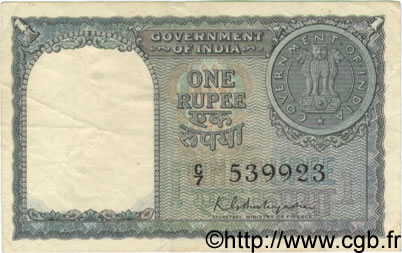 1 Rupee INDIA  1951 P.072 VF