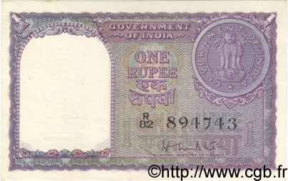 1 Rupee INDIA  1951 P.074a AU