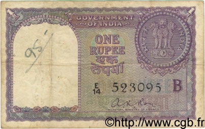 1 Rupee INDE  1957 P.075d B