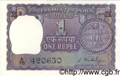 1 Rupee INDIA  1966 P.077a AU