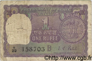 1 Rupee INDIA
  1968 P.077d B