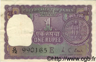1 Rupee INDIA  1973 P.077l VF