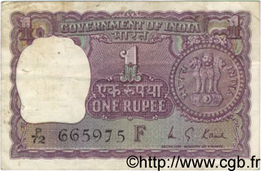 1 Rupee INDIA  1974 P.077n VF