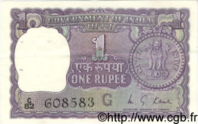 1 Rupee INDIA  1974 P.077o VF