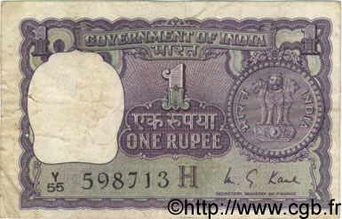 1 Rupee INDIA  1976 P.077r F+