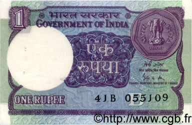 1 Rupee INDIA  1989 P.078Ad AU