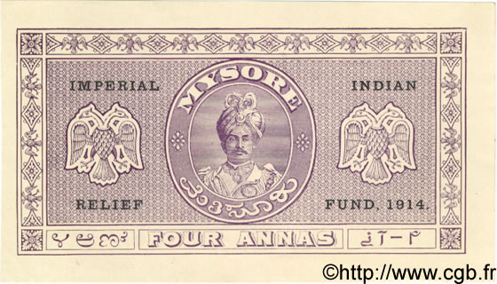 4 Annas INDIA  1914 PS.383 UNC