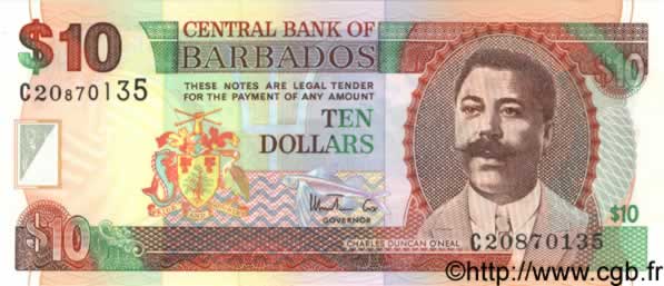 10 Dollars BARBADOS  1973 P.56a UNC
