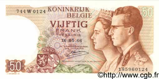 50 Francs  BELGIQUE  1966 P.139 NEUF
