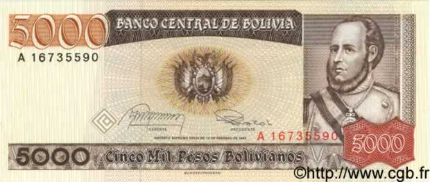 5000 Pesos Bolivianos BOLIVIE  1984 P.168a NEUF