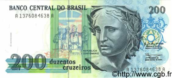 200 Cruzeiros BRÉSIL  1990 P.229 NEUF