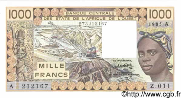 1000 Francs ÉTATS DE L AFRIQUE DE L OUEST  1985 P.107Af NEUF