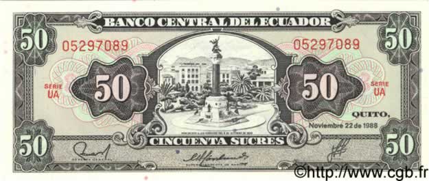 50 Sucres ECUADOR  1988 P.122 UNC