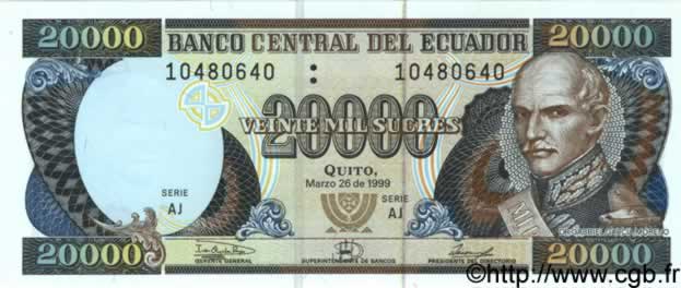 20000 Sucres ECUADOR  1999 P.129a FDC