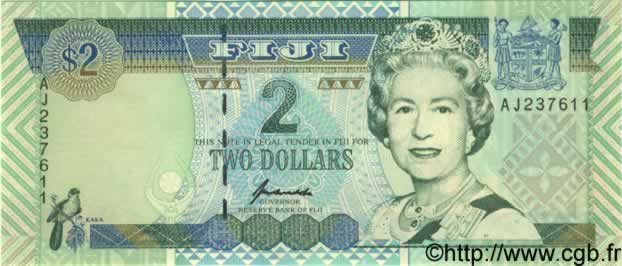 2 Dollars FIDJI  1996 P.096b NEUF