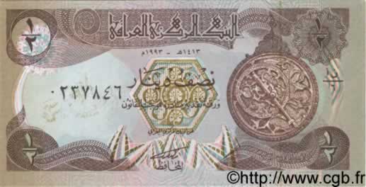 1/2 Dinar IRAK  1993 P.078 NEUF