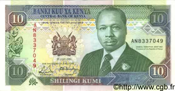 10 Shillings KENYA  1993 P.24b SPL