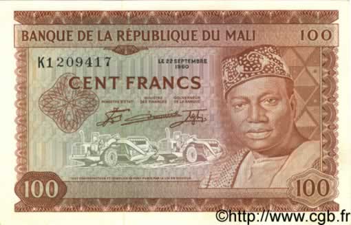 100 Francs MALI  1967 P.07a pr.NEUF