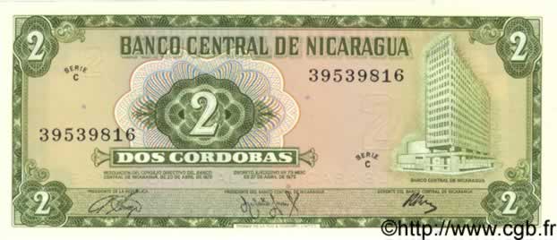 2 Cordobas NICARAGUA  1972 P.121a NEUF