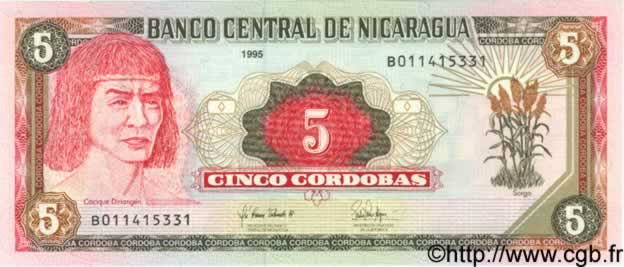 5 Cordobas NICARAGUA  1995 P.174 NEUF