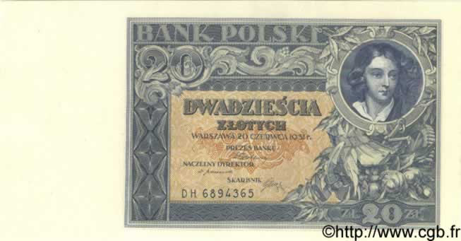 20 Zlotych  POLOGNE  1931 P.073 NEUF