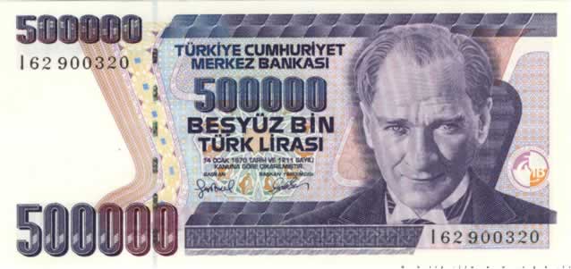 500000 Lirasi TURQUIE  1998 P.212 NEUF