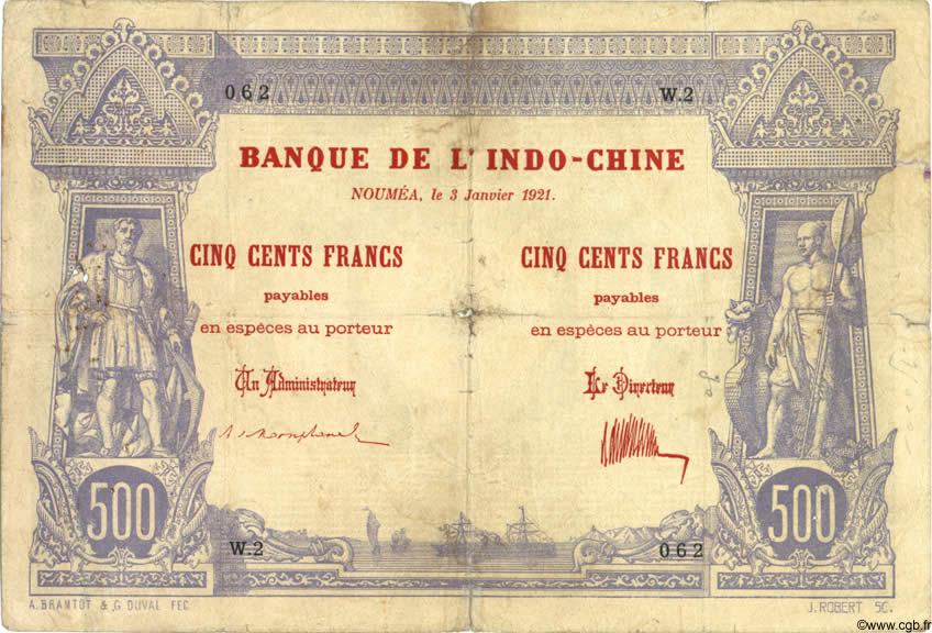 500 Francs NOUVELLE CALÉDONIE  1921 P.22 pr.TB